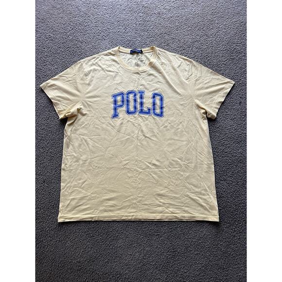 Ralph Lauren Shirt Men's White Polo Jeans Co. Graphic Print 100% Cotton Tee 2XB - Picture 1 of 6